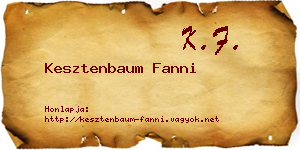 Kesztenbaum Fanni névjegykártya
